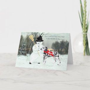 Dalmatian in Winter Snow Holiday Card