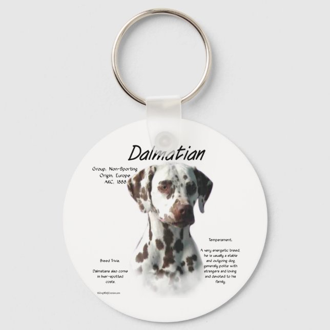 Dalmatian (liver) History Design Key Ring (Front)