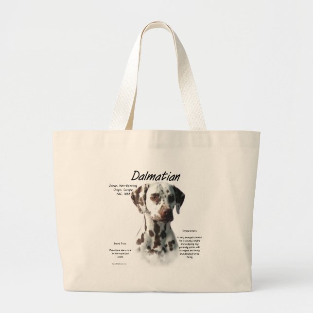 Dalmatian (liver) History Design Large Tote Bag (Front)