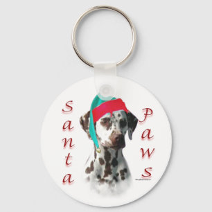 Dalmatian (liver) Santa Paws Key Ring