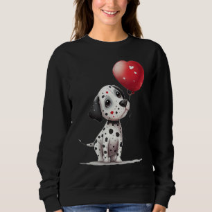 Dalmatian Love Heart for Valentines Day on Dalmati Sweatshirt
