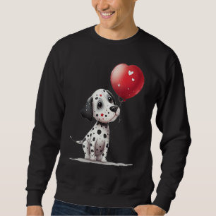 Dalmatian Love Heart for Valentines Day on Dalmati Sweatshirt