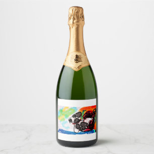 Dalmatian lover style sparkling wine label