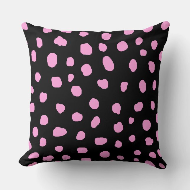 dalmatian modern pink spot dots animal print   cushion (Front)