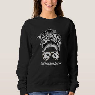 Dalmatian Mom Messy Bun Proud Animal Sweatshirt