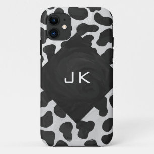 Dalmatian Monogrtam Black and White Prints iPhone 11 Case