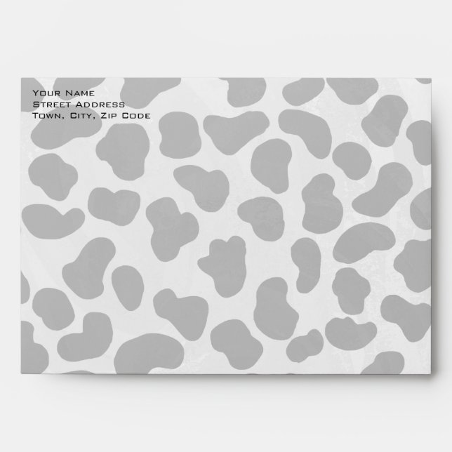 Dalmatian Monogrtam Black and White Prints Envelope (Front)