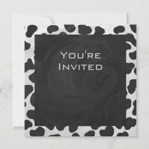 Dalmatian Monogrtam Black and White Prints Invitation