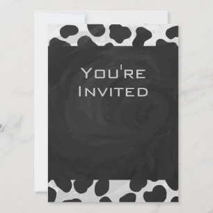 Dalmatian Monogrtam Black and White Prints Invitation