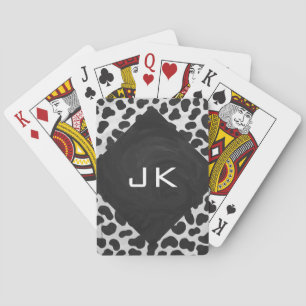 Dalmatian Monogrtam Black and White Prints Playing Cards