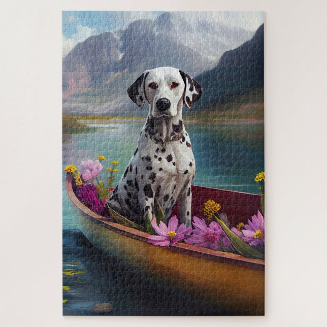 Dalmatian on a Paddle: A Scenic Adventure Jigsaw Puzzle (Vertical)