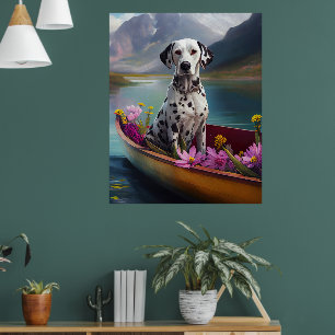 Dalmatian on a Paddle: A Scenic Adventure Poster
