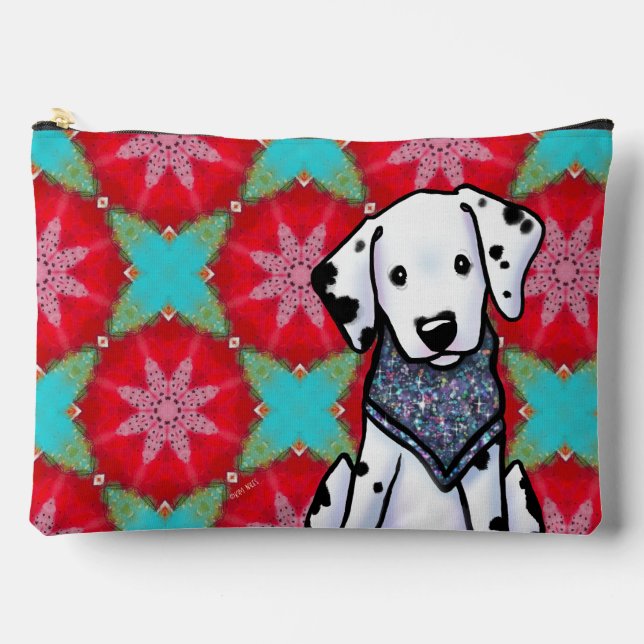 Dalmatian on Spotted Blossom Accessory Pouch (Front)