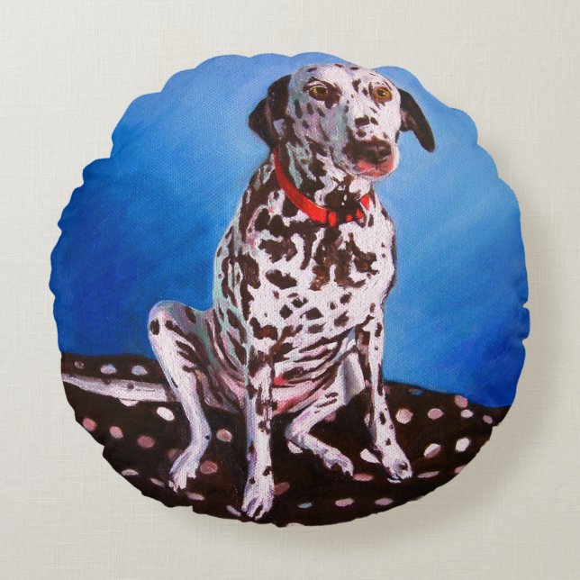 Dalmatian on spotty cushion 2011 (Front)