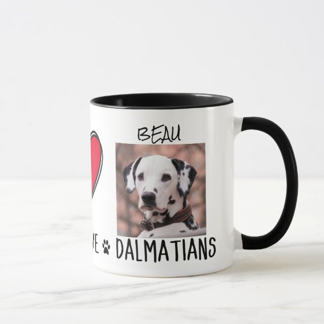 Dalmatian Owner Peace Love Dog Lovers Mug (Right)