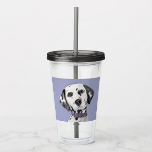 Dalmatian Painting - Cute Original Dog Art Acrylic Tumbler