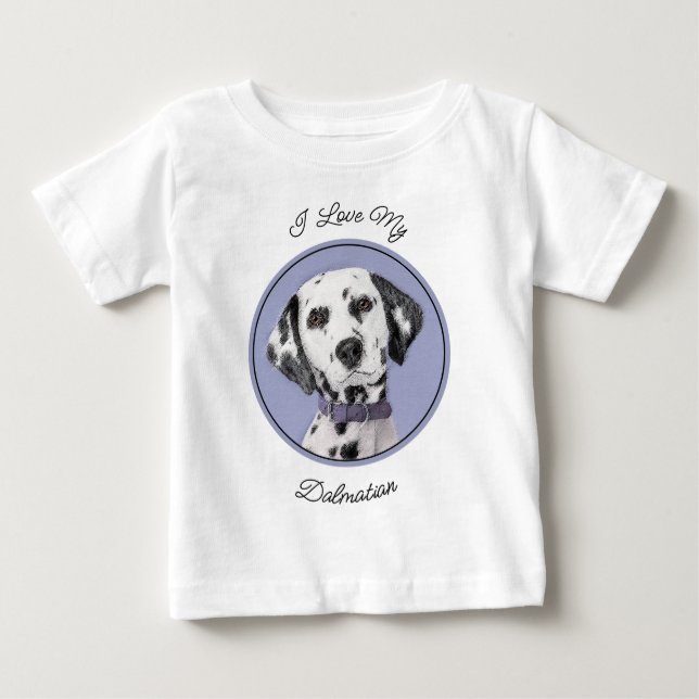 Dalmatian Painting - Cute Original Dog Art Baby T-Shirt (Front)