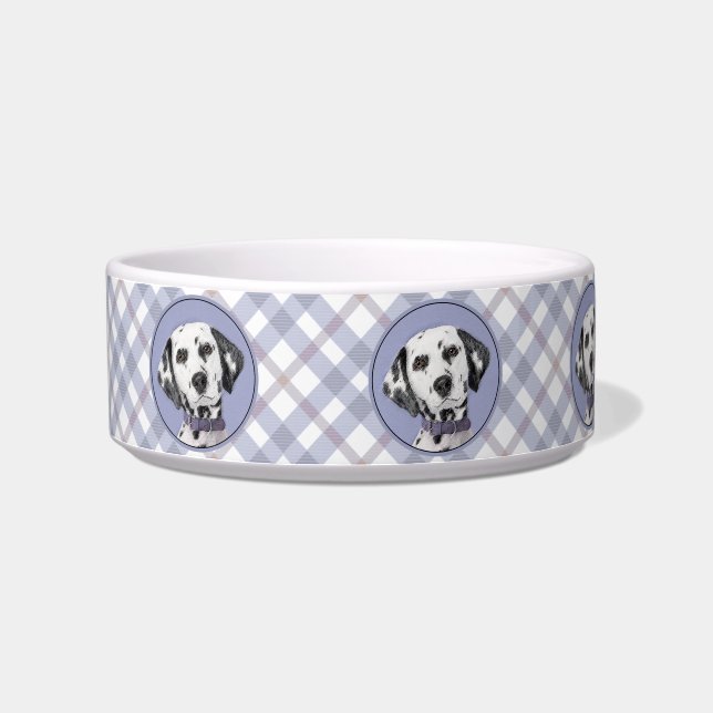 Dalmatian Painting - Cute Original Dog Art Bowl (Left)