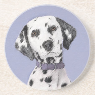 Dalmatian Painting - Cute Original Dog Art Coaster