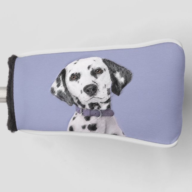 Dalmatian Painting - Cute Original Dog Art Golf Head Cover (Front)