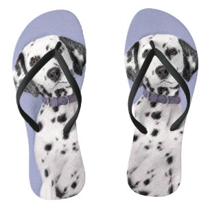 Dalmatian Painting - Cute Original Dog Art Jandals