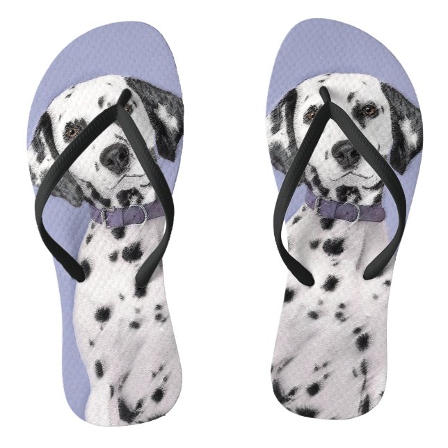 Dalmatian Painting - Cute Original Dog Art Jandals (Footbed)