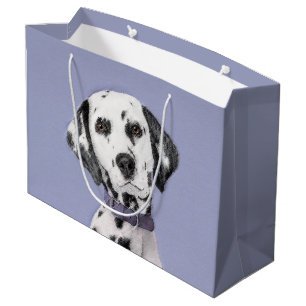 Dalmatian Painting - Cute Original Dog Art Large Gift Bag