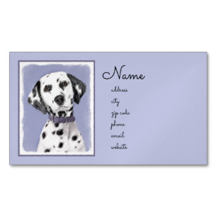 Dalmatian Painting - Cute Original Dog Art Magnetic Business Card