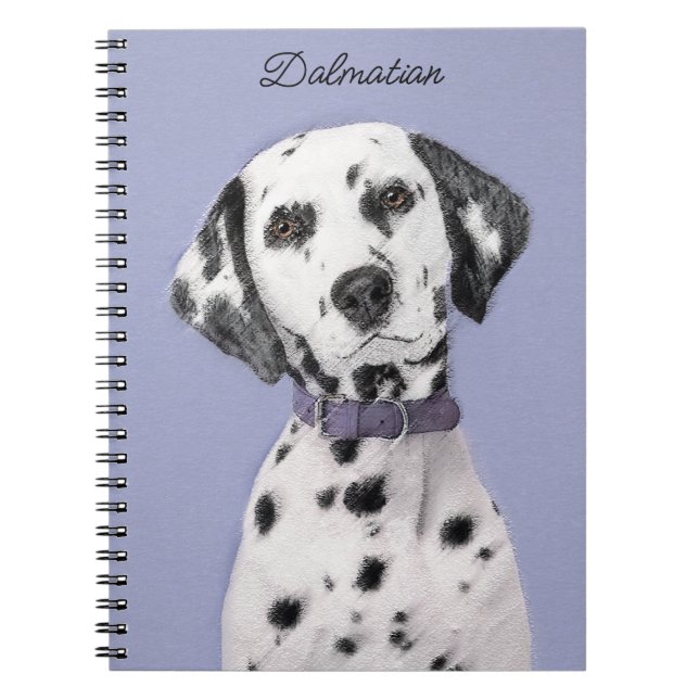 Dalmatian Painting - Cute Original Dog Art Notebook (Front)