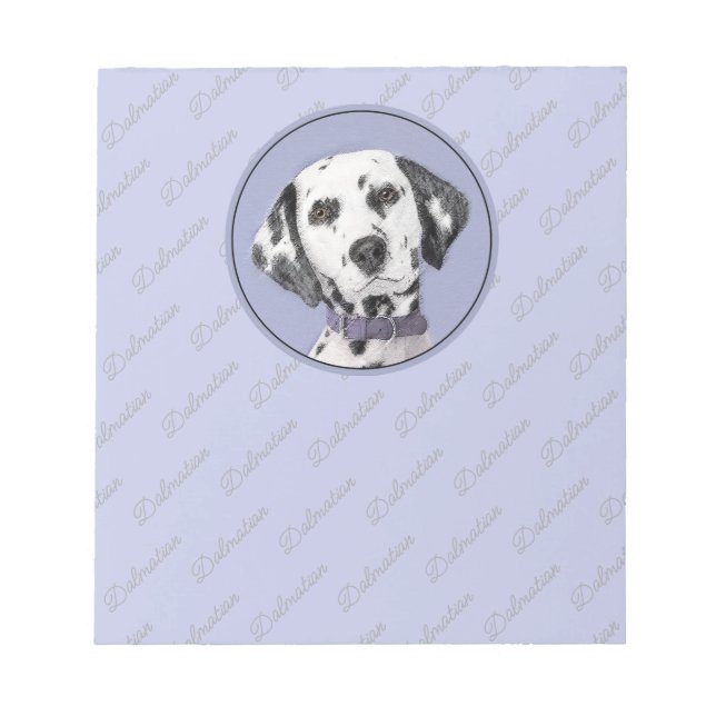 Dalmatian Painting - Cute Original Dog Art Notepad (Front)