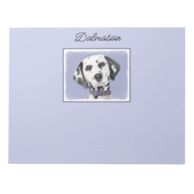 Dalmatian Painting - Cute Original Dog Art Notepad (Front)