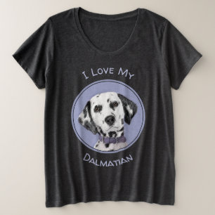 Dalmatian Painting - Cute Original Dog Art Plus Size T-Shirt