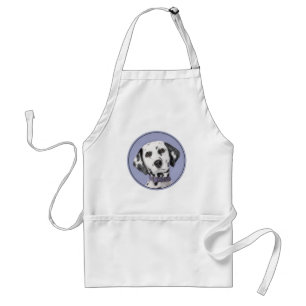 Dalmatian Painting - Cute Original Dog Art Standard Apron