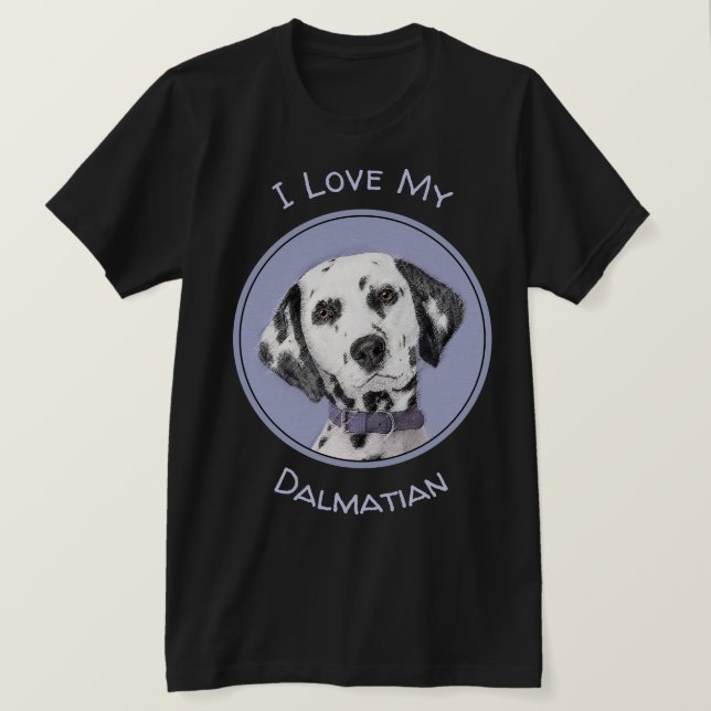 Dalmatian Painting - Cute Original Dog Art T-Shirt (Design Front)
