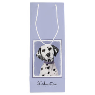 Dalmatian Painting - Cute Original Dog Art Wine Gift Bag