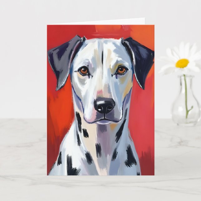 Dalmatian Painting Dog Pet Card (Small Plant)