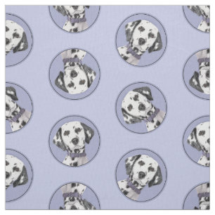 Dalmatian Painting Spotted Cute Original Dog Art Fabric