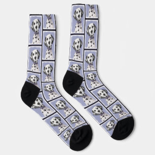 Dalmatian Painting Spotted Cute Original Dog Art Socks