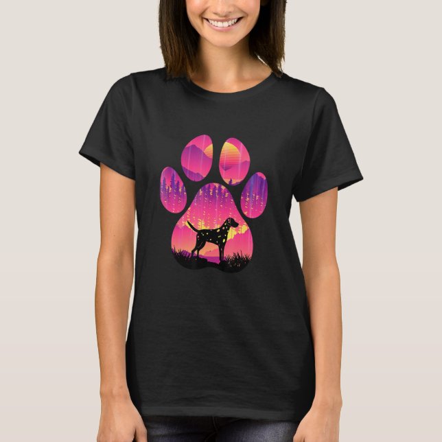 Dalmatian Paw Mom Dad Dog  Women Men T-Shirt (Front)