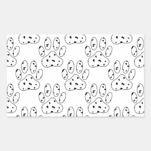 Dalmatian Paw Print Pattern Rectangular Sticker