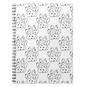 Dalmatian Paw Print Pattern Spiral Notebook