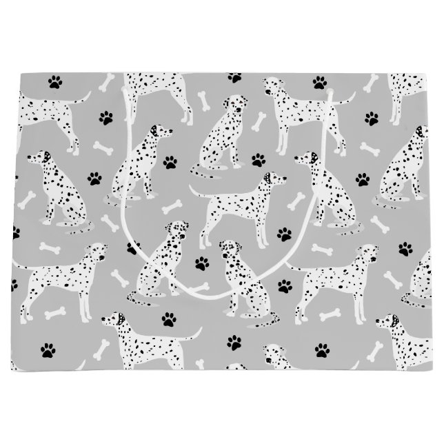 Dalmatian Paws and Bones Large Gift Bag (Front)
