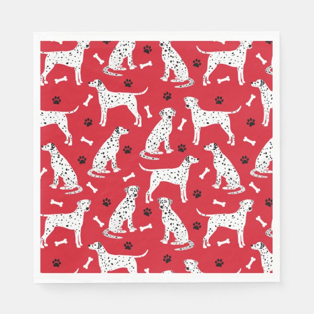 Dalmatian Paws and Bones Napkin (Front)