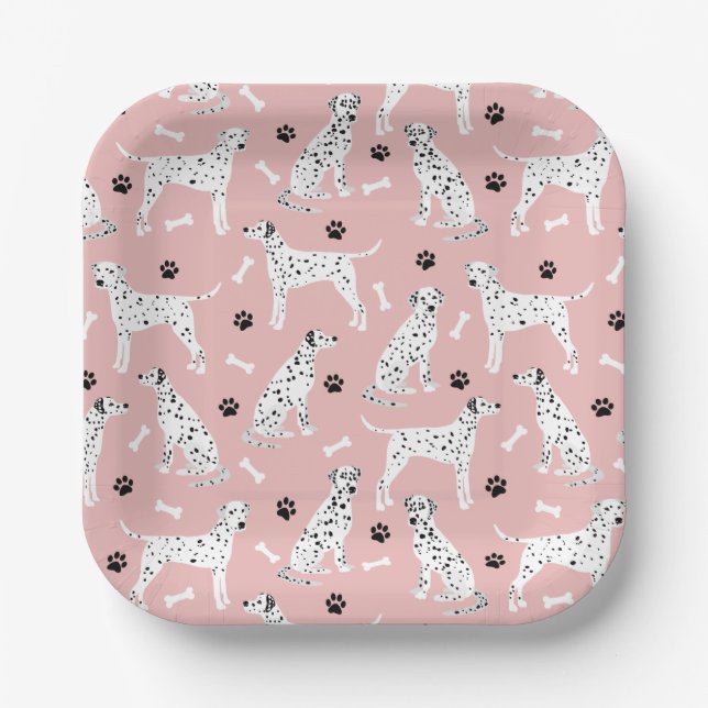 Dalmatian Paws and Bones Paper Plates (Front)