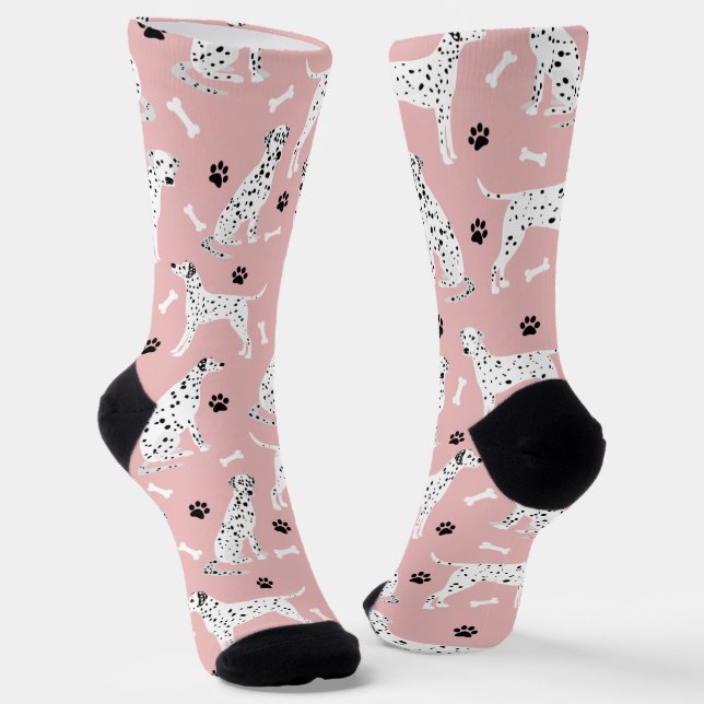 Dalmatian Paws and Bones Socks (Angled)