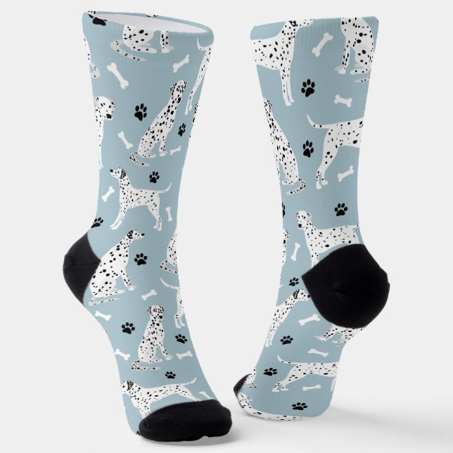 Dalmatian Paws and Bones Socks (Angled)