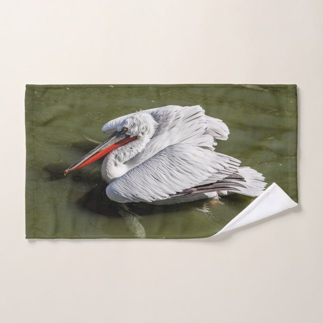 Dalmatian pelican hand towel (Hand Towel)