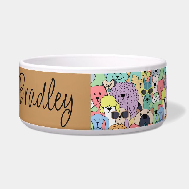 Dalmatian Personalised Photo & Name Dog Bowl (Left)