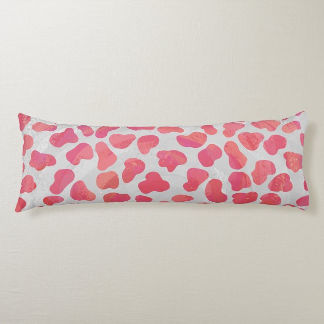 Dalmatian Pink and White Print Body Cushion (Front)