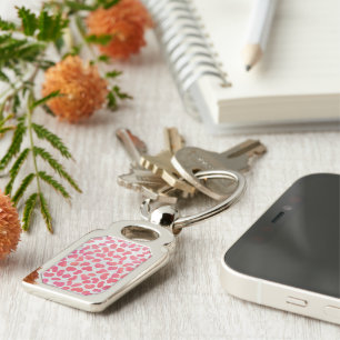 Dalmatian Pink and White Print Key Ring